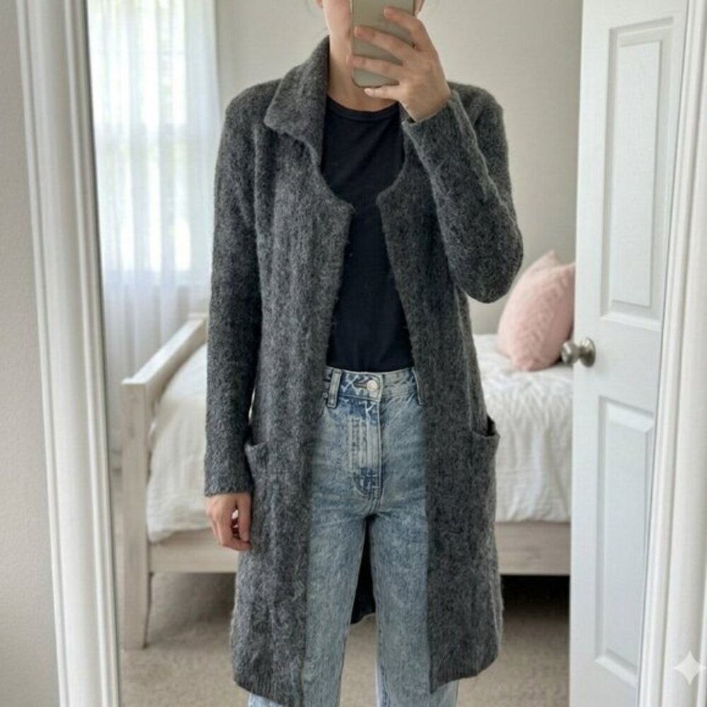 Y2K Aritzia Women's Long Cardigan Sweater Duster Wool Belted Whimsigoth cottage